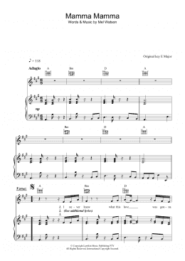 page one of Mamma Mamma (Piano, Vocal & Guitar Chords)