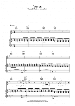 page one of Venus (Piano, Vocal & Guitar Chords)