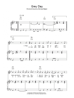 page one of Grey Day (Piano, Vocal & Guitar Chords)