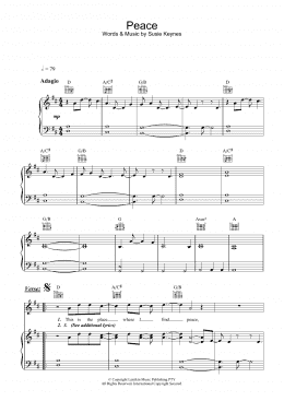page one of Peace (Piano, Vocal & Guitar Chords)