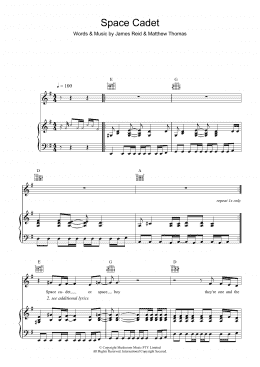page one of Space Cadet (Piano, Vocal & Guitar Chords)
