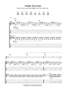 page one of Indian Summer (Guitar Tab)