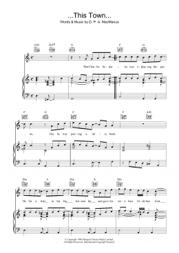 page one of ...This Town... (Piano, Vocal & Guitar Chords)