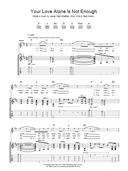 page one of Your Love Alone Is Not Enough (Guitar Tab)