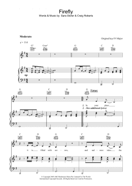 page one of Firefly (Piano, Vocal & Guitar Chords)