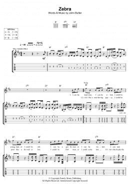 page one of Zebra (Guitar Tab)