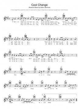 page one of Cool Change (Lead Sheet / Fake Book)