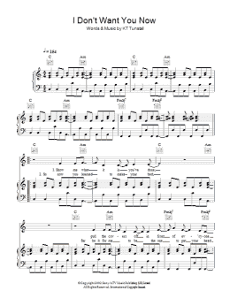 page one of I Don't Want You Now (Piano, Vocal & Guitar Chords)