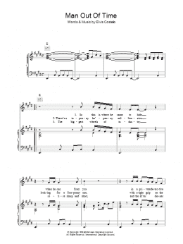 page one of Man Out Of Time (Piano, Vocal & Guitar Chords)