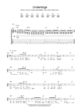 page one of Underdogs (Guitar Tab)