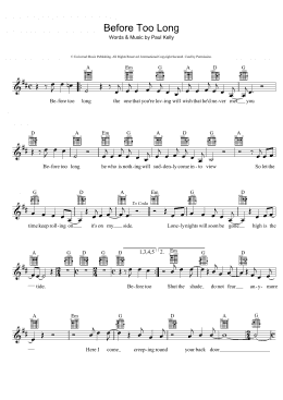 page one of Before Too Long (Lead Sheet / Fake Book)