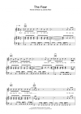 page one of The Fear (Piano, Vocal & Guitar Chords)