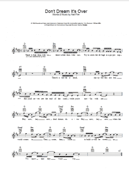 page one of Don't Dream It's Over (Lead Sheet / Fake Book)