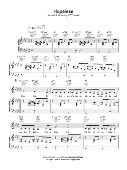 page one of Hopeless (Piano, Vocal & Guitar Chords)