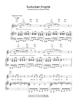 page one of Suburban Knights (Piano, Vocal & Guitar Chords)