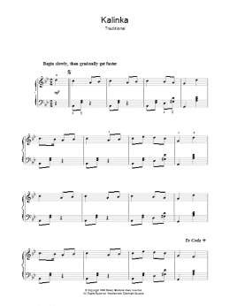 page one of Kalinka (Piano, Vocal & Guitar Chords)