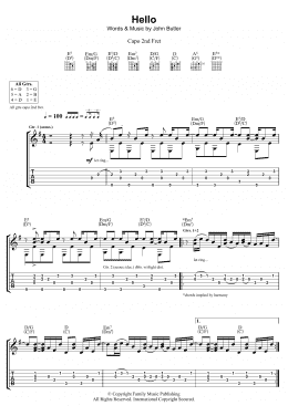 page one of Hello (Guitar Tab)