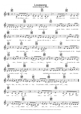 page one of Lovesong (Lead Sheet / Fake Book)