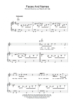 page one of Faces And Names (Piano, Vocal & Guitar Chords)
