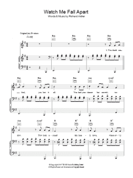 page one of Watch Me Fall Apart (Piano, Vocal & Guitar Chords)