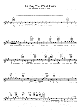page one of The Day You Went Away (Lead Sheet / Fake Book)