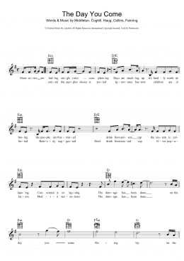page one of The Day You Come (Lead Sheet / Fake Book)