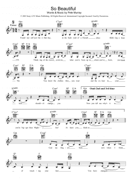 page one of So Beautiful (Lead Sheet / Fake Book)