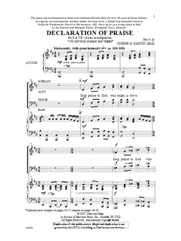 page one of Declaration Of Praise (SATB Choir)