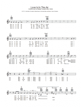page one of Love Is In The Air (Lead Sheet / Fake Book)