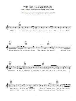 page one of Real Wild Child (Wild One) (Lead Sheet / Fake Book)