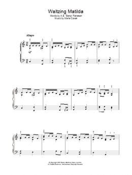 page one of Waltzing Matilda (Piano Solo)