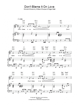 page one of Don't Blame It On Love (Piano, Vocal & Guitar Chords)