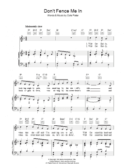 page one of Don't Fence Me In (Piano, Vocal & Guitar Chords)