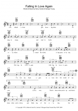 page one of Falling In Love Again (Lead Sheet / Fake Book)