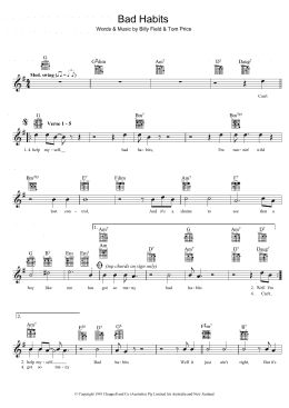 page one of Bad Habits (Lead Sheet / Fake Book)