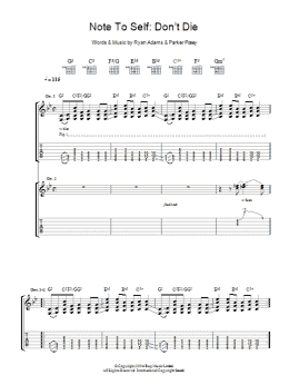 page one of Note To Self: Don't Die (Guitar Tab)