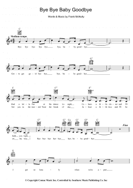 page one of Bye Bye Baby Goodbye (Lead Sheet / Fake Book)