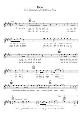 page one of Evie (Pt. 1, 2 and 3) (Lead Sheet / Fake Book)
