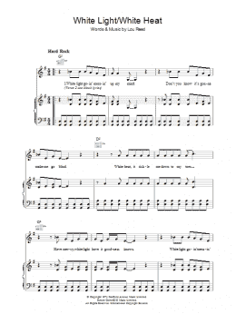 page one of White Light/White Heat (Piano, Vocal & Guitar Chords)