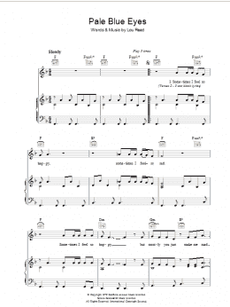 page one of Pale Blue Eyes (Piano, Vocal & Guitar Chords)