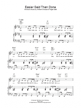page one of Easier Said Than Done (Piano, Vocal & Guitar Chords)