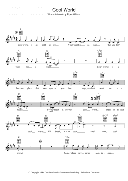 page one of Cool World (Lead Sheet / Fake Book)