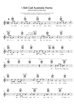 page one of I Still Call Australia Home (from The Boy From Oz) (Lead Sheet / Fake Book)