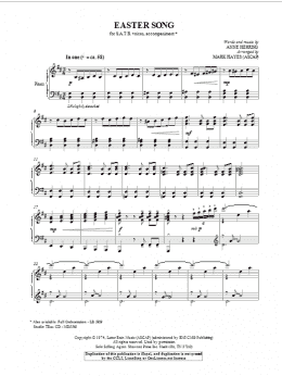 page one of Easter Song (Piano, Vocal & Guitar Chords)