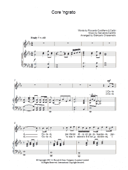 page one of Core 'Ngrato (Piano, Vocal & Guitar Chords)