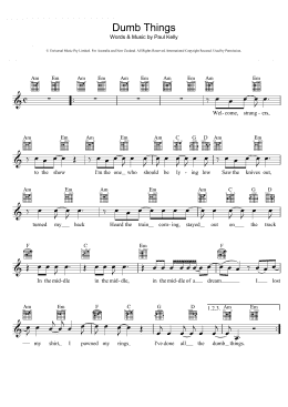 page one of Dumb Things (Lead Sheet / Fake Book)