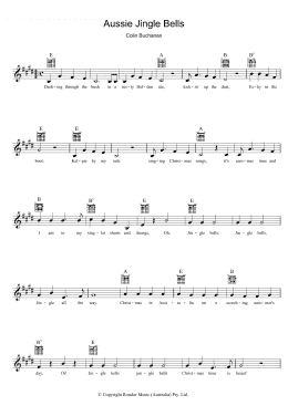 page one of Aussie Jingle Bells (Lead Sheet / Fake Book)