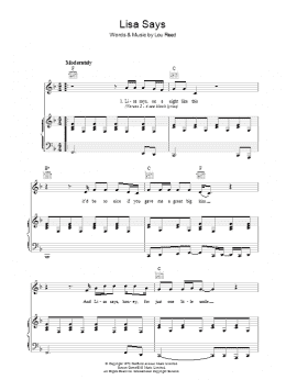 page one of Lisa Says (Piano, Vocal & Guitar Chords)