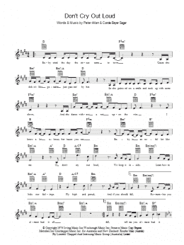 page one of Don't Cry Out Loud (We Don't Cry Out Loud) (from The Boy From Oz) (Lead Sheet / Fake Book)