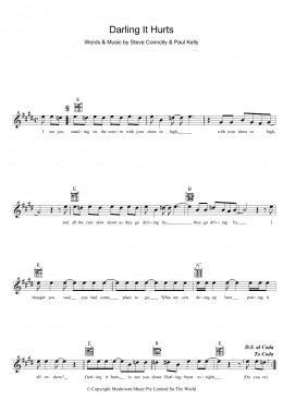 page one of Darling It Hurts (Lead Sheet / Fake Book)